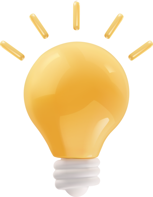 Cartoon light bulb 3d icon